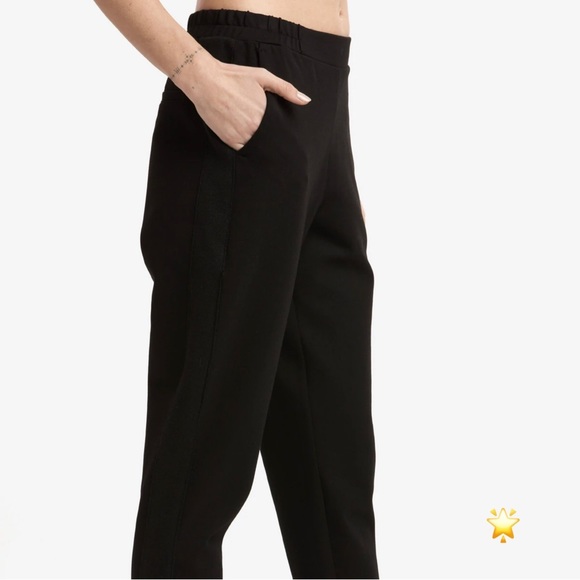 NWT SIZE XL LOLE MASSI ANKLE PANTS TROUSERS BLACK ATHLEISURE TRACK PANTS - Picture 8 of 9